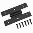 thumbnail image 2 of Renovators Supply Cabinet Hinge 3.5" Black Wrought Iron H Hinge w/1/4" Offset, Rust Resistant Flush Mount Hinge for Kitchen Cabinets w/Hardware Pack of 30, 2 of 6