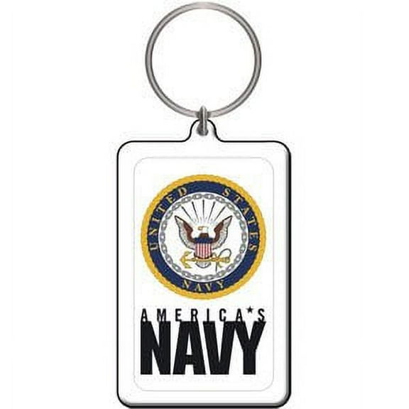 NAVY LOGO LUCITE, Officially Licensed Artwork - High Quality Metal KEYCHAIN