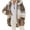 Khaki, variant on comerut Women Winter Coat Color Block Long Sleeves Zipper Cardigan Loose Furry Warm Plush Plus Size Lady Jacket Winter Clothes