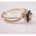 thumbnail image 2 of Rag Jewels 1.20 Ctw Round Cut Sapphire & Diamond Wedding Anniversary Engagement Band Ring 14K Yellow Gold Plated 925 Sterling Silver 925 Sterling Silver -5.5, 2 of 5