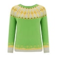 thumbnail image 4 of Bovemsi Womens Sweaters Cozy Women's Knitted Print Retro Sweater Casual Crewneck Long Sleeve Lightweight Cropped Pullover Business Casual Sweaters, 4 of 9