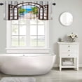 thumbnail image 5 of Beach Italian Valance Curtain Ocean Sea View Summer Season Italian Design in Garden Image Windows Short Curtain Valances for Kitchen Living Room Bathroom Decor with Rod Pocket, 1 Panel 54X18 Inches, 5 of 6