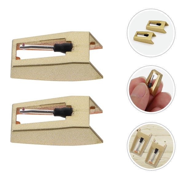 MLINS 2 Pcs Stylus Needles Vintage Record Player Golden