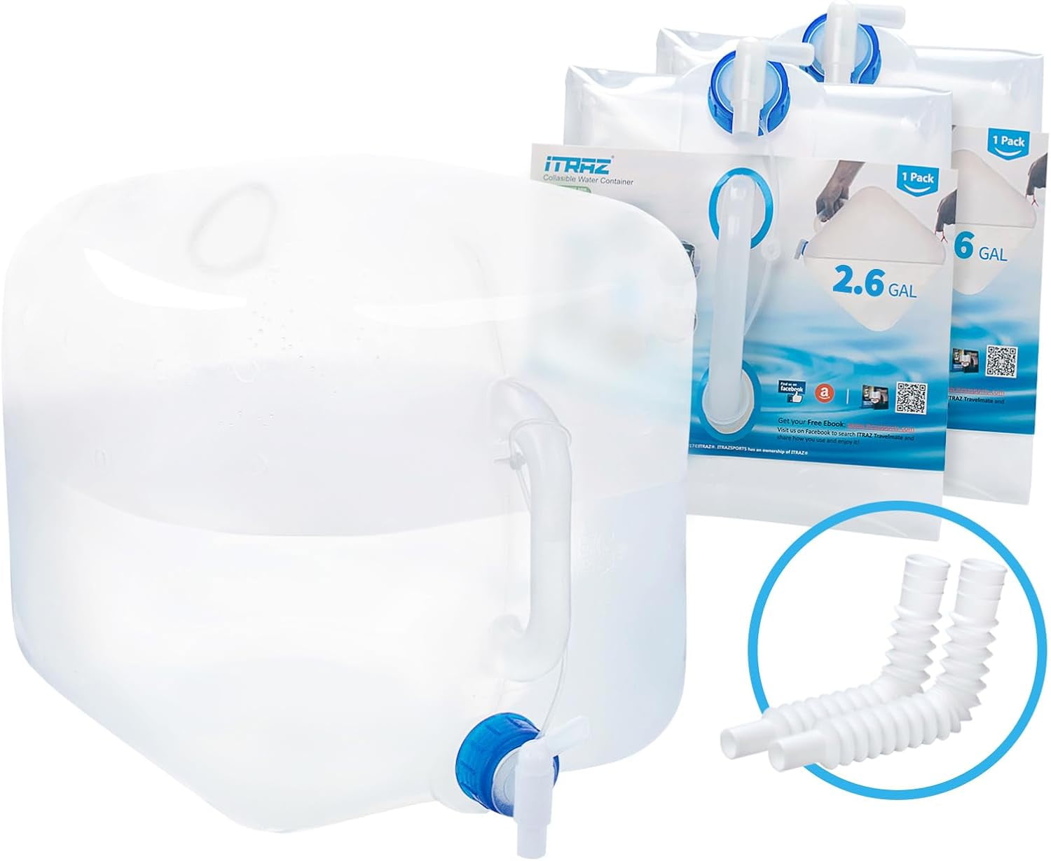 SHIQI-Collapsible Water Container with Spigot, BPA-Free FDA PE Water ...
