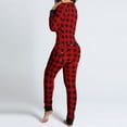 thumbnail image 3 of Pijama funcional Augper con solapa y botones para adultos, mono sexy de una pieza con solapa y botones, mono estampado de manga larga, ropa de dormir con cuello en V, 3 of 4