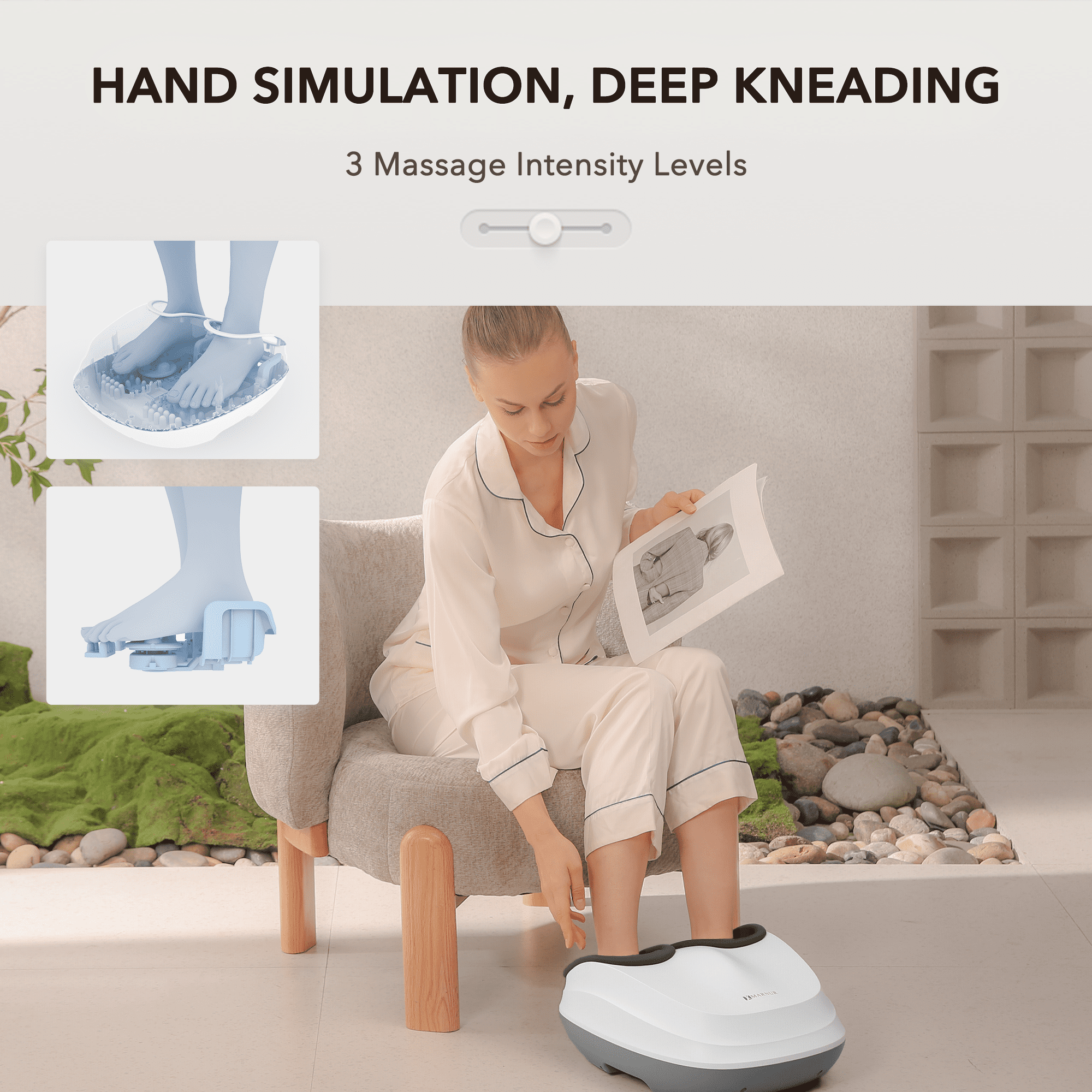 MARNUR Masajeador de Pie Shiatsu con Calor Amasamiento Profundo Tamano 12 Blanco in Guatemala at GTQ 585 Rating 5