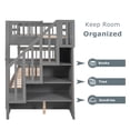 thumbnail image 3 of Bellemave Twin over Twin Bunk Bed with Stairs, Solid Wood Bunk Bed with Storage Drawers for Kids, Teens, Adults (Gray), 3 of 11