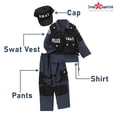 thumbnail image 2 of Set de disfraces para niños SWAT Police Officer Dress Up America, 2 of 7