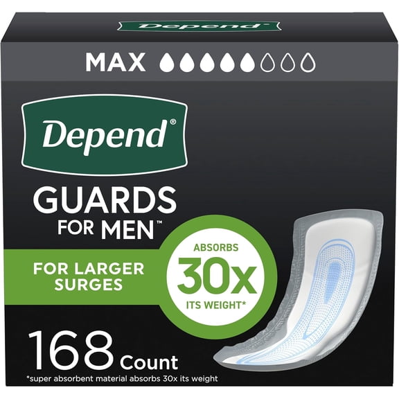 XIULIN Guards Incontinence Pads for Men, Maximum Absorbency, 168 Count (2 Packs of 84), Packaging May Vary