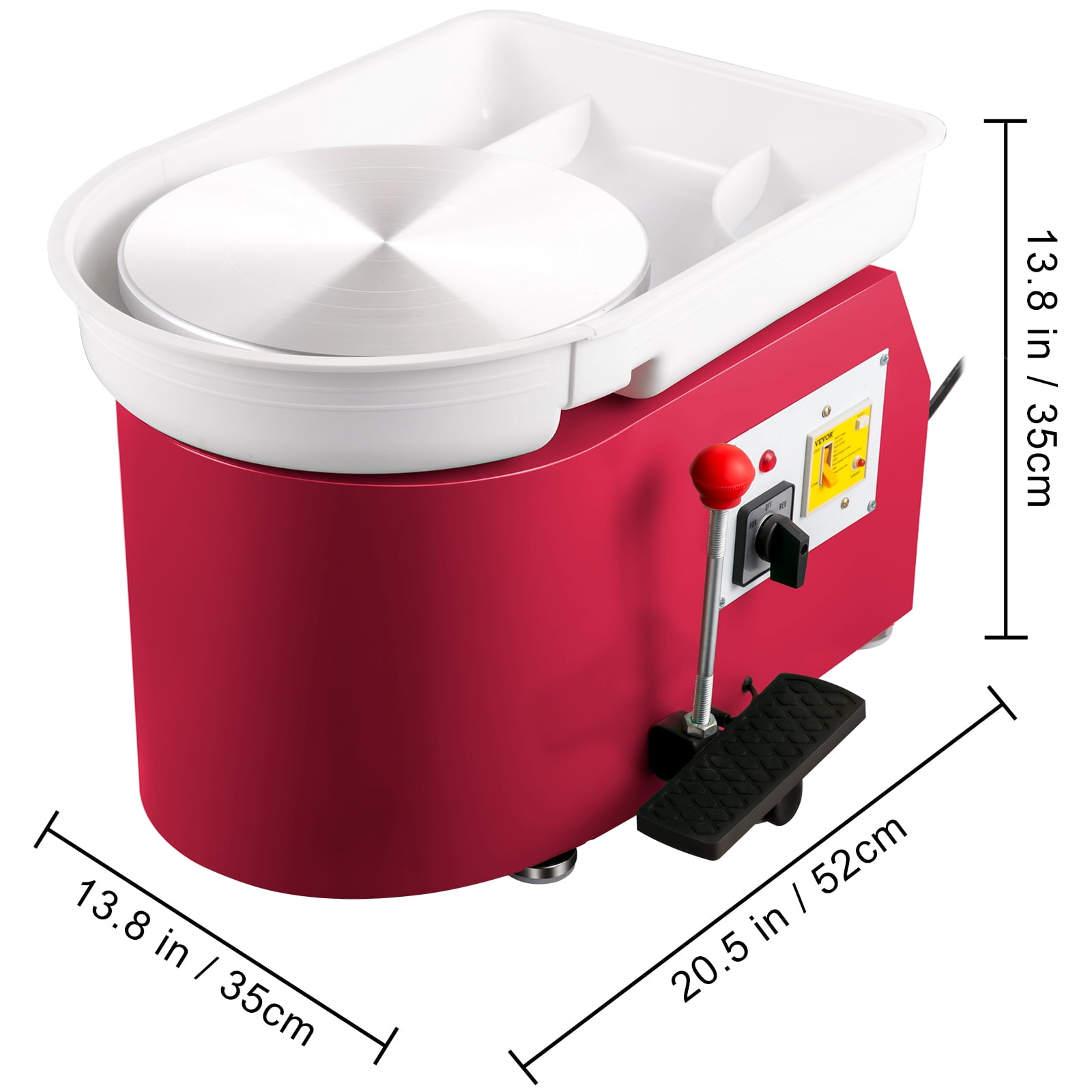 VEVORbrand Pottery Wheel Machine 11", 0-300rpm Ceramic Wheel, 350w Foot Pedal Shaping Tools 1pc Apron