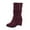 Red, variant on PEASKJP Women's Soft Boots Mid Calf Chunky Heels Patent Leather Boots,Black 38