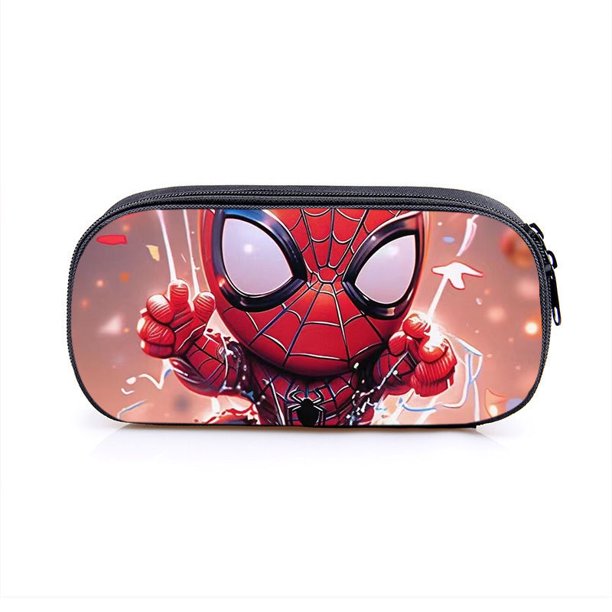 Estuche para lápices con dibujos animados de personajes de anime de Marvel Spiderman con impresión personalizada, estuche para lápices para estudiantes de gran capacidad, resistente al agua