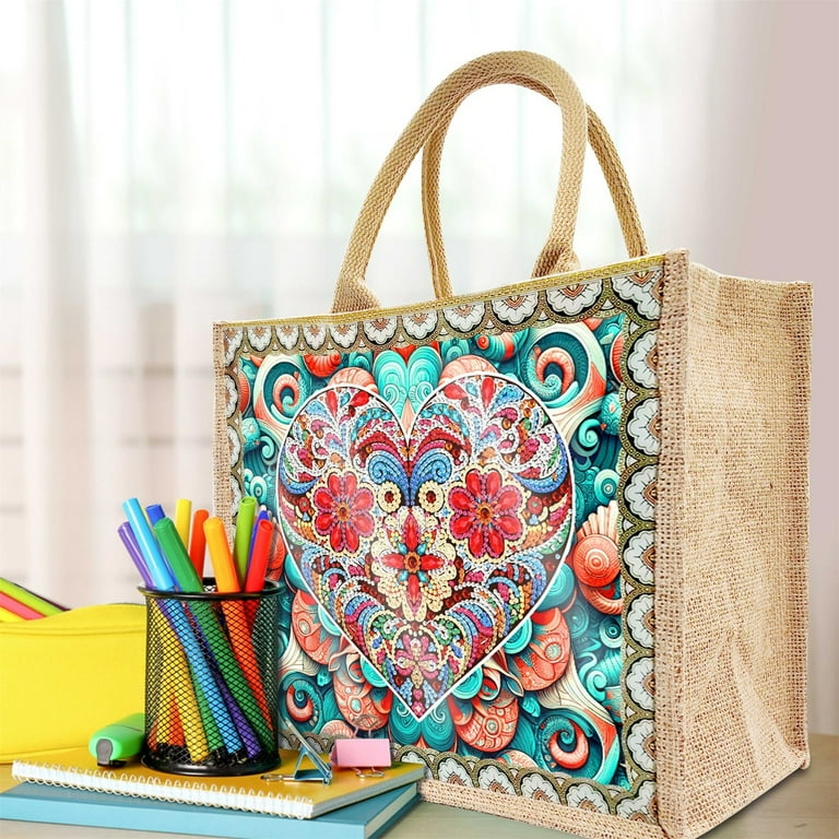 DIY Dot Diamond Environmental Protection Bag Diamond Art Painting Creative Love Mandala Handbag 2PCS Single Side Dot Diamond HBD309 Walmart