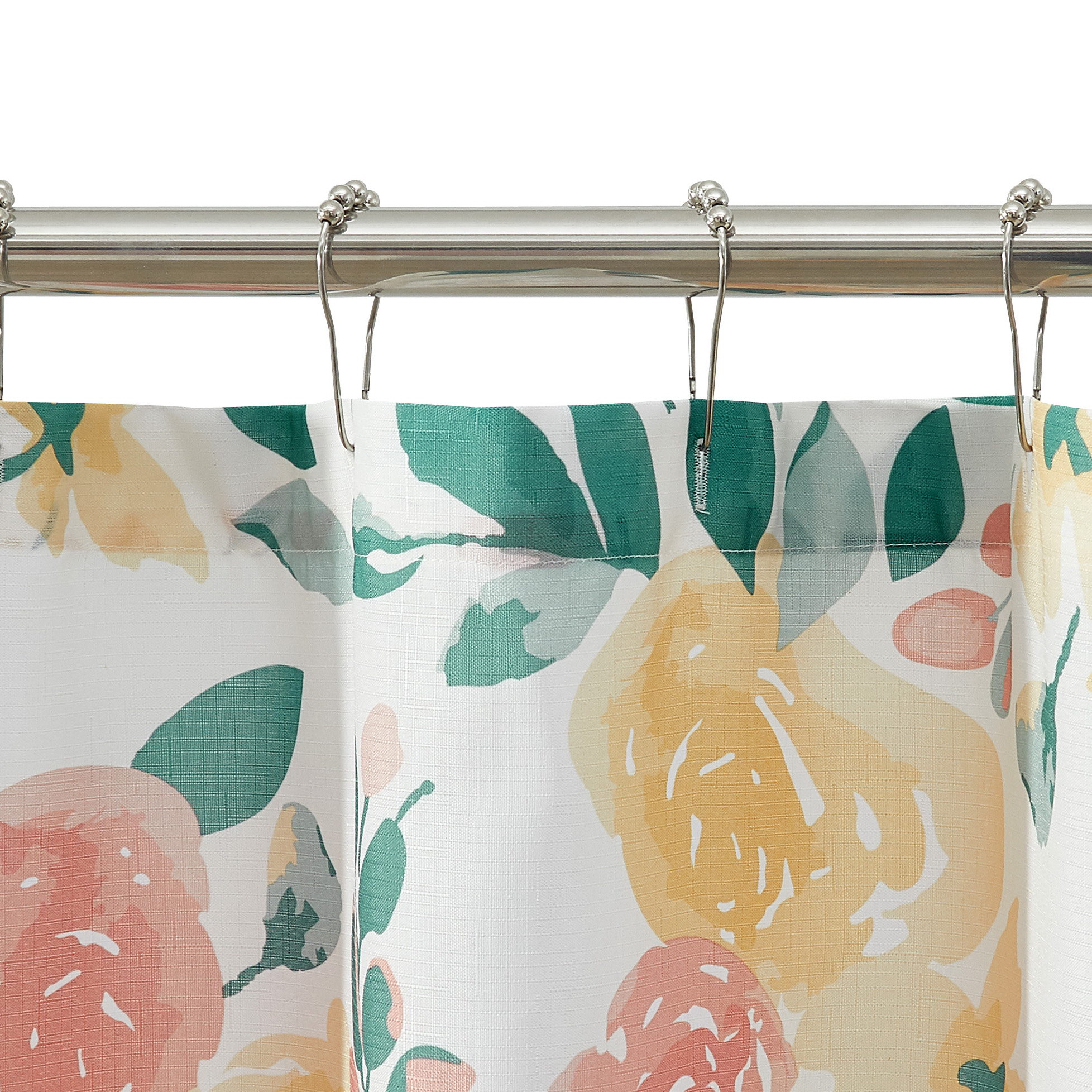 Mainstays Floral Flowers Polyester Shower Curtains, 72" x 72", Pink - image 4 of 5
