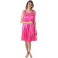 thumbnail image 2 of Venice Women's Silky Looking Nightgown w Sequins & Ribbon Roses 40N Medium Bright Pink, 2 of 5