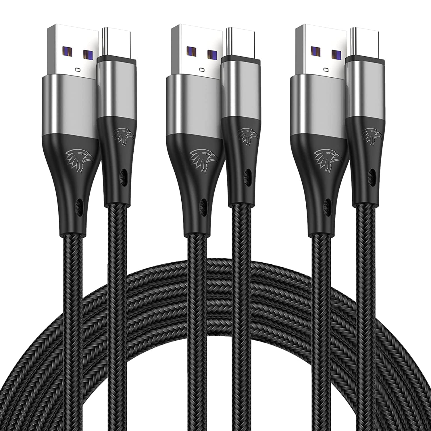 USB Type C Cable, 3pack 6ft Premium Nylon Braided Fast Charging 3A Rapid Charger Quick Cord,Type C to A Cable Compatible for Samsung Galaxy S21 S20 S10 S9 S8 Plus,Note 20 10 9 8, LG V50 V40 G8 G7