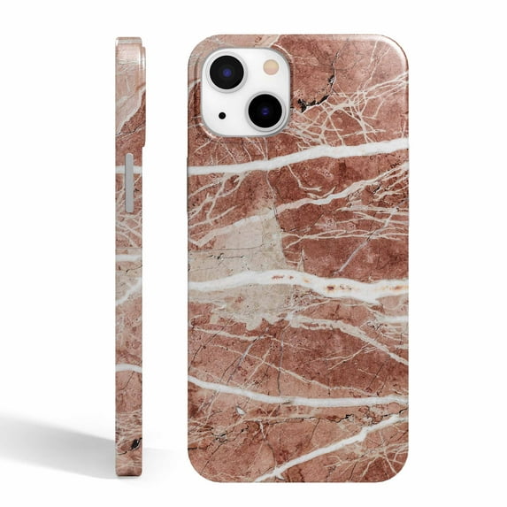 Tobelint Real Marble Texture Case for iPhone 13, Slim Full Protective Cover with Side Print #44