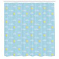 thumbnail image 3 of Ambesonne Pale Blue Shower Curtain, Clouds and Sun, 69"Wx84"L, Pale Blue Yellow, 3 of 3