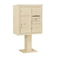 thumbnail image 5 of Salsbury Industries Pedestal Mounted 4 Unit 6 Door Front Load 4C Horizontal Cluster Box Unit with 1 Parcel Locker, 5 of 6
