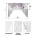 thumbnail image 6 of Purple White Kitchen Curtains Swag Valance for Windows/Bathroom/Cafe, Abstract Grey Chrysanthemum Flower Floral Rod Pocket Drape Panel Swag Curtains Valance for Bedroom/Living Room 56"x36", 6 of 6