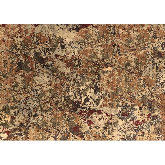 Ahgly Company Indoor Rectangle Oriental Brown Industrial Area Rugs, 6' x 9'