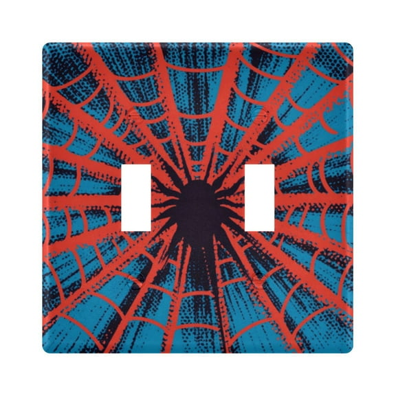 WOBOGO Red Spiderweb 2-hole Switch Plates PC Flame Retardant Plastic Material Glossy Finish Smooth Touch 4.56x4.48x0.27in