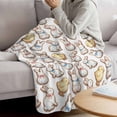 thumbnail image 3 of Cute Rabbits Chickens Blanket Soft Cozy Warm Throw Blanket for Couch, Plush Fuzzy Flannel Fleece Blankets for Sofa, Spring Abstract Modern Animals Bed Blankets Lightweight Gifts for Women, 30"x40", 3 of 9