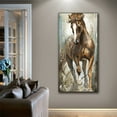thumbnail image 6 of HFDF Large Retro Animal Running Brown Horse Canvas Wall Art Pictures Oil Painting Canvas Poster Painting Artwork Prints for Living Room and Bedroom Corridor Wall Decor Ready to Hang 16x20inch Framed, 6 of 7