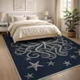 thumbnail image 3 of ODIKA 8'x10' Washable Area Rug Octopus Animals Nautical Tentacle Vintage Creature Motif Navy Flowing Dynamic for Living Room, Under Sectional, Family , Durable, Non-Slip, 3 of 7