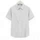 thumbnail image 5 of Craaazy Women Casual Collared Blouse, Solid Color Short Sleeve Button Down Shirt, Loose Fit Comfy V Neck Top for Daily Wear Gifts, 5 of 5