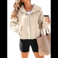 thumbnail image 2 of Sudaderas con Capucha y Cremallera para Mujer, Chaquetas de Forro , Sudaderas de Gran Tamaño, Conjuntos de Moda de Otoño, Suéteres, Ropa de Invierno. Amarillo S, 2 of 8