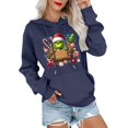 thumbnail image 2 of Funny Christmas Sweatshirt for Women Christmas Snowman Graphic Xmas Print Cute Hoodie Navy XXL, 2 of 5