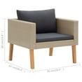 thumbnail image 4 of vidaXL 3 Piece Garden Lounge Set with Cushions Poly Rattan Beige, 4 of 5