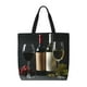 thumbnail image 1 of Fotbe Two Bottles Of Red And White Wine Bolsa Tote con Estampado para Mujer, Bolsos con Cremallera, Bolsa de Hombro Casual de Gran Capacidad con Bolsillos Internos, 1 of 7