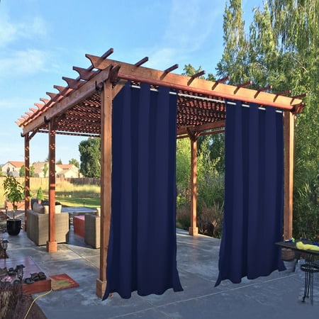 pergola outdoor curtain blackout thermal insulated drape inch rust panel dark windproof mildew resistant proof rings bottom hg mart space