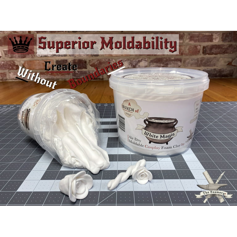 3.3 lbs Moldable Cosplay Foam Clay (White) – High Density and Hiqh Quality  for Intricate Designs | Air Dries to Perfection for Cutting with a Knife or