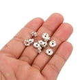 thumbnail image 4 of 8mm Spacer Beads, 100pcs Bead Spacers Rhinestone Round Bulk Beads Wave for Jewelry Making Necklaces, Silver, 4 of 5