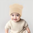 thumbnail image 2 of 3-36 Months Baby to Toddler Beanie Solid Hats Kids Cute Knitted Cuffed Hats for Boys Girls Infant Baby Winter Hat, 2 of 8