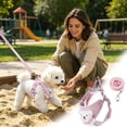 thumbnail image 1 of Adjustable Chest Back Harness for Small and Cats Breathable Mesh Cute Bear Design Escape Proof Buckle, 1 of 4