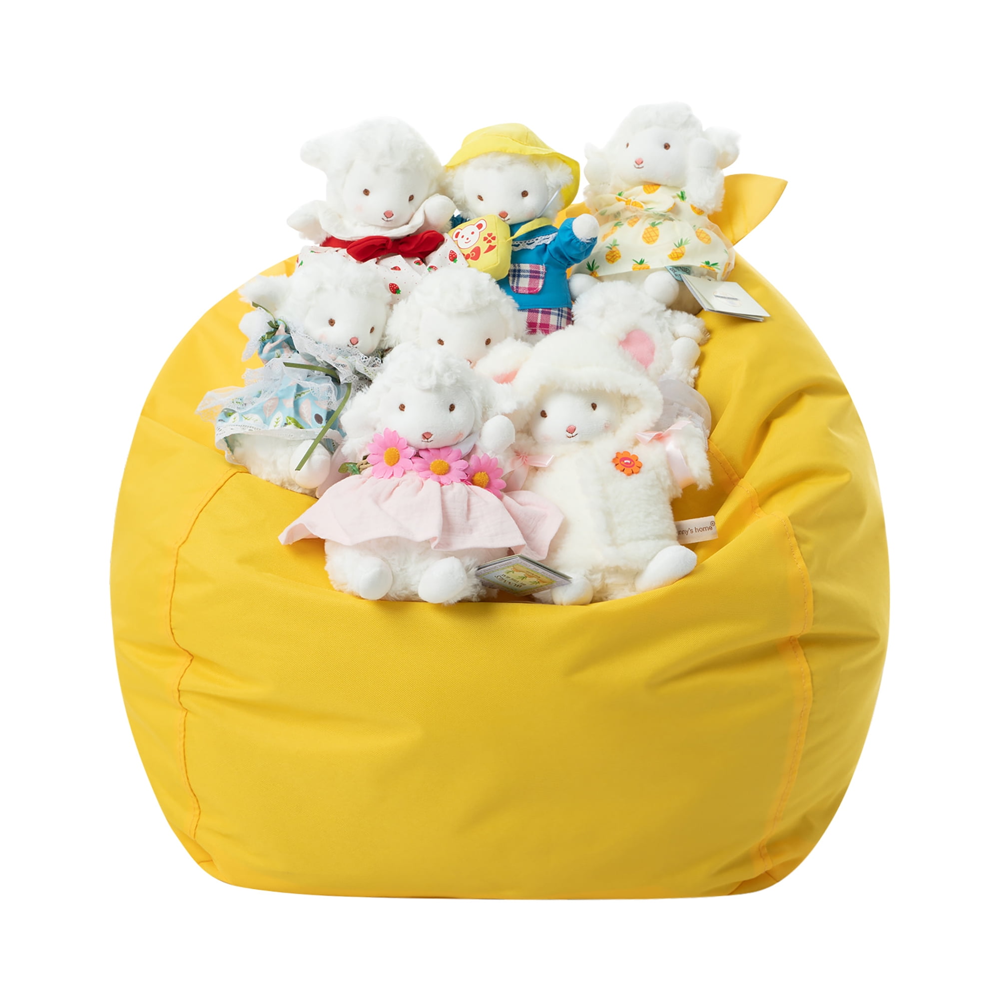 Creative Stuffed Animal Storage Bean Bag Chair Lazy Sofa Cover -Stuffed Sit  Organization for Kids Toy Storage 