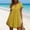#0188-Yellow, variant on Neewe Swimsuit Coverup for Women Plain V Neck Short Sleeve Sheer Beach Dresses Vacation Bathing Suit Cover Up