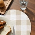 thumbnail image 4 of Round Placemats Brown White Plaid 15 inch Set of 2 Table Mats for Dining Table Simple Style Heat Resistant Non-Slip Kitchen & Home Decorative Place Mat Set, 4 of 8