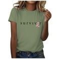 thumbnail image 1 of TSADFHJI Hauts Pailletés pour Femmes Noir Mode Décontractée Imprimé Ruban Promotionnel International T-Shirt à Manches Courtes Col Rond TG Vert, 1 of 3