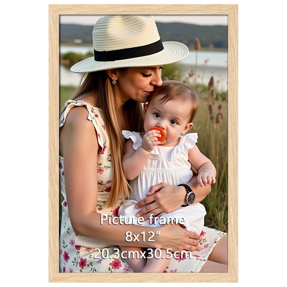 8x12 Picture Frame, Brown 8 by 12 Photo Frame for Wall Gallery Display, Single