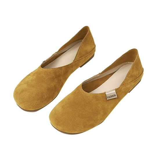 Wensltd Women Work Flats Wide Width Round Toe Soft Sole Comfort Casual Shoes for Spring Fall