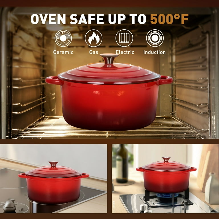 MF Studio 7-Piece Enameled Cast Iron Cookware Sets, Heavy Duty
