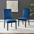 thumbnail image 2 of Side Dining Chair, Nailhead, Set of 2, Blue Navy, Velvet, Modern Contemporary, Kitchen Room Cafe Bistro Restaurant Hospitality, 2 of 9