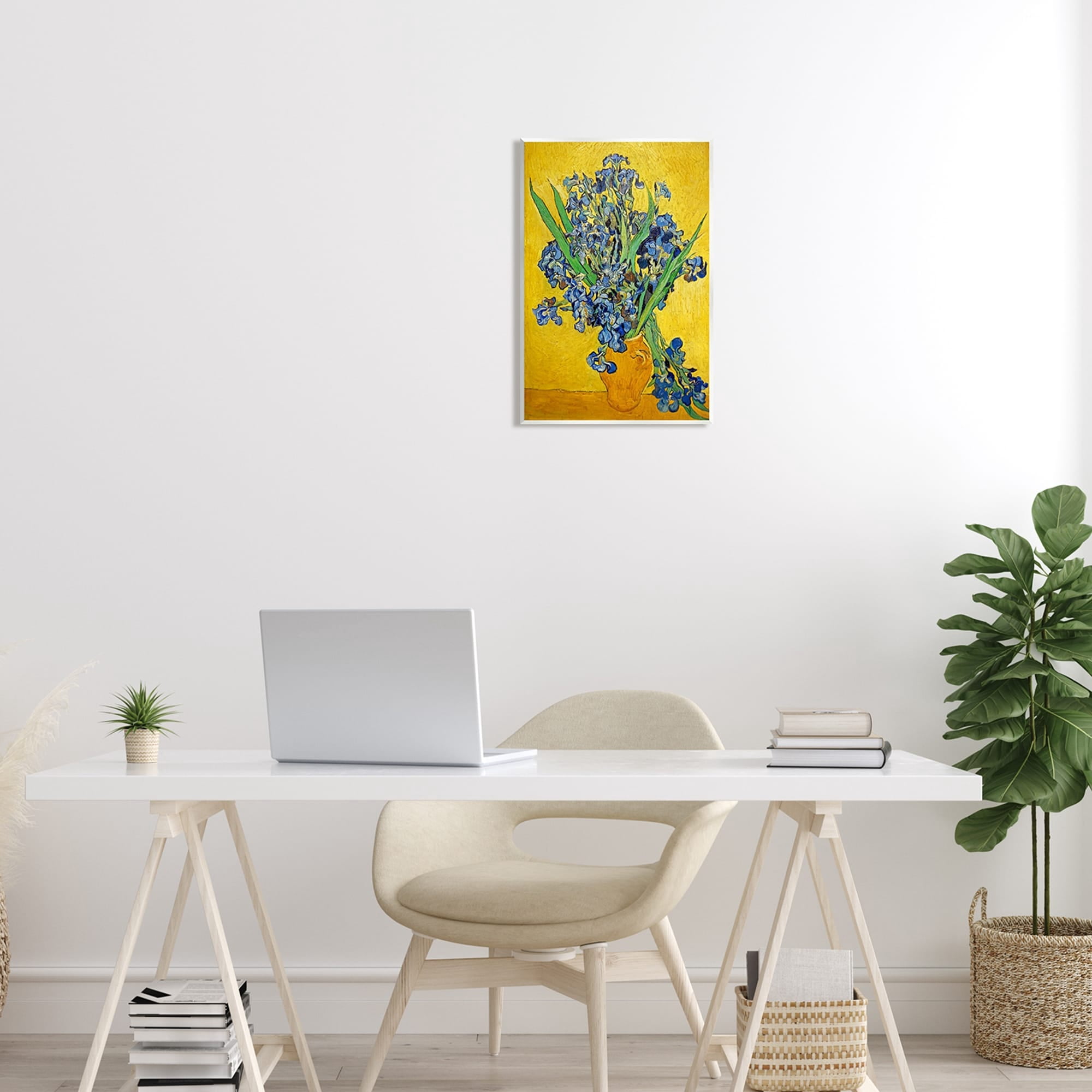 Stupell Industries Vaas met Irissen Vincent van Gogh Iris Flower Painting Painting Unframed Art Print Wall Art, Design by one1000paintings