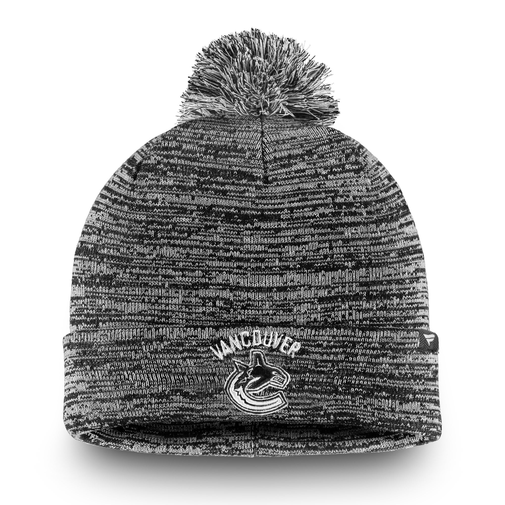 White Cuffed Knit Hat with Pom 
