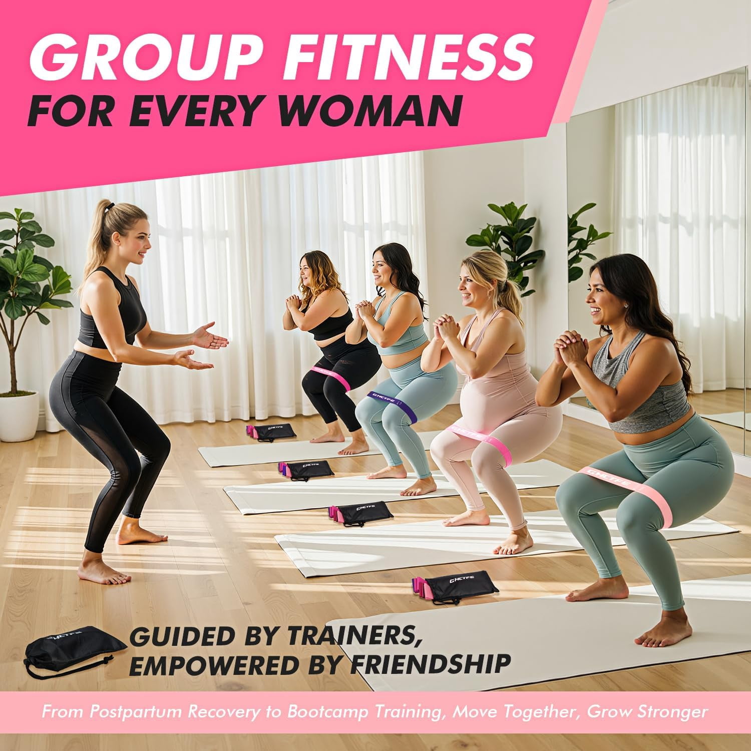 JJEAN-20PCS Resistance Bands Bulk Set for Trainers, Small Groups & Fitness Classes, Mini Bands for Glutes, Legs, and Core Workouts, Loop Exercise Bands with Storage Bag, Gift for Workout Buddies